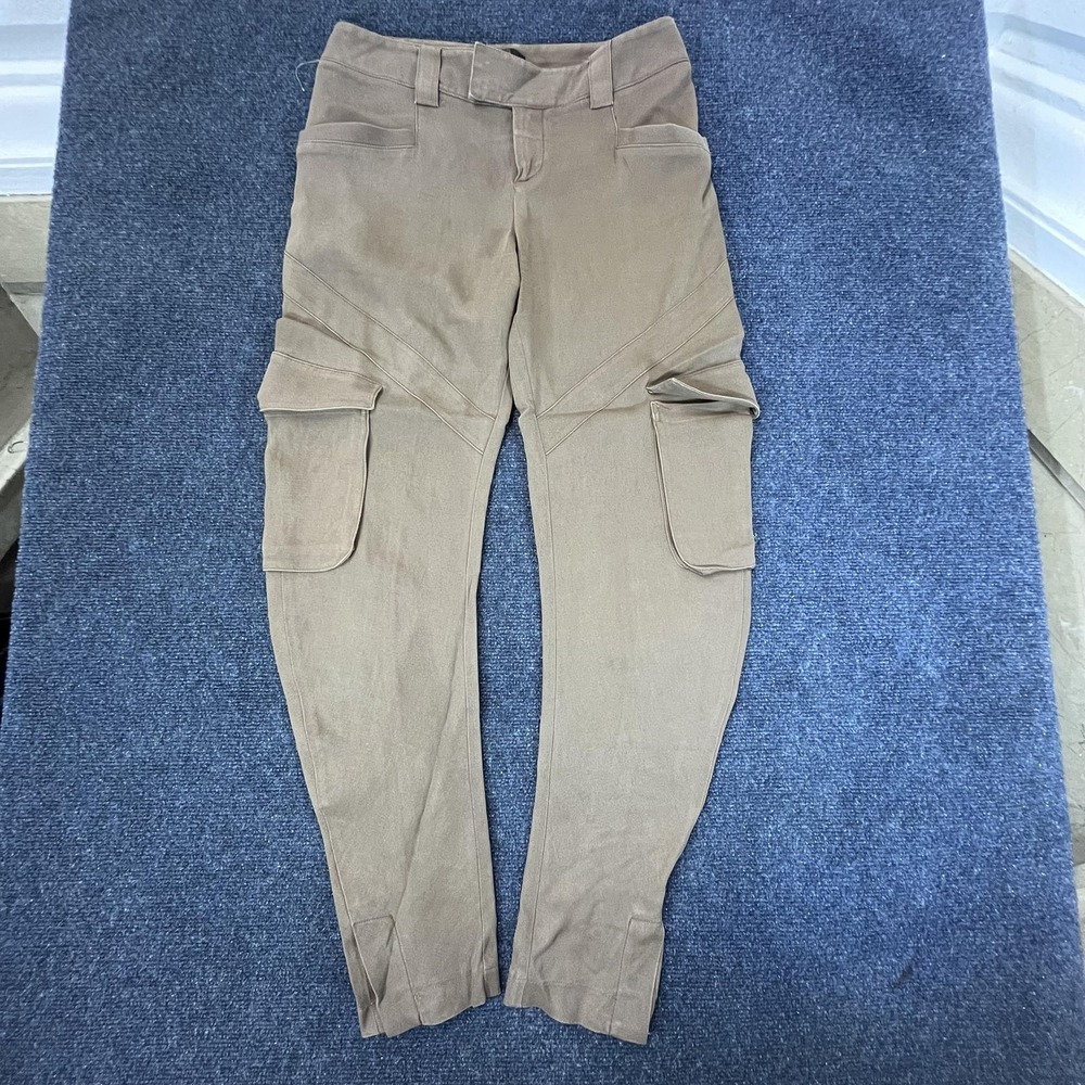 Brown Cargo Pants Womens Medium Utility Pockets Straight Leg Stretch Casual